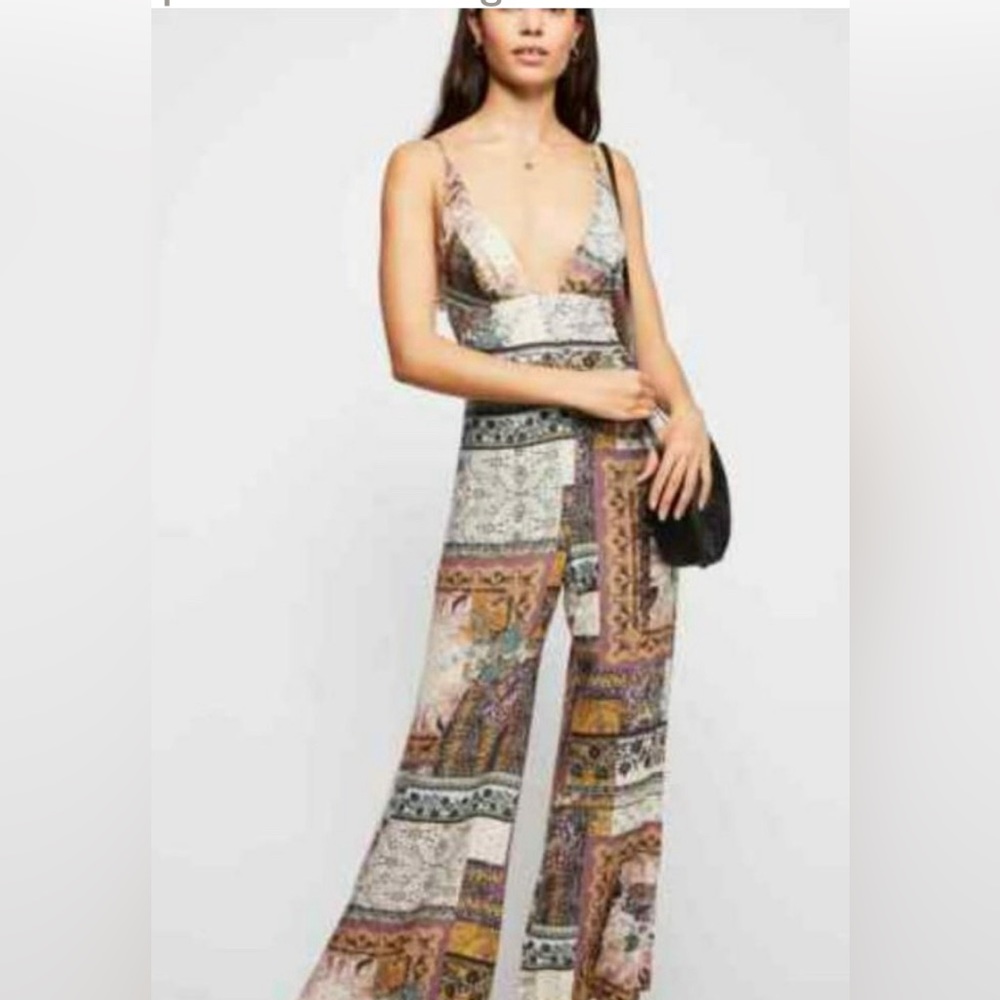 Free People Margarita Patchwork Wide-leg Jumpsuit